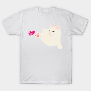 Cat and Butterfly T-Shirt